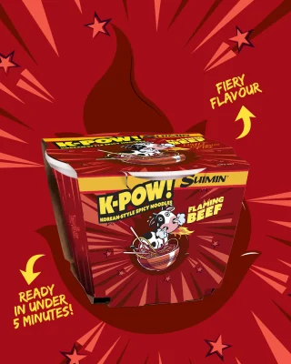 Spice up your meal game with K-Pow! When we say fiery flavour, we mean it 😎 Flaming Beef is here and ready to blow your taste buds away 🔥
